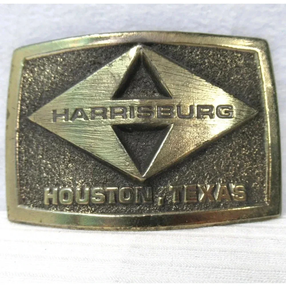 VINTAGE 1970s **HARRISBURG** HOUSTON TEXAS BUCKLE Great American Buckle Co